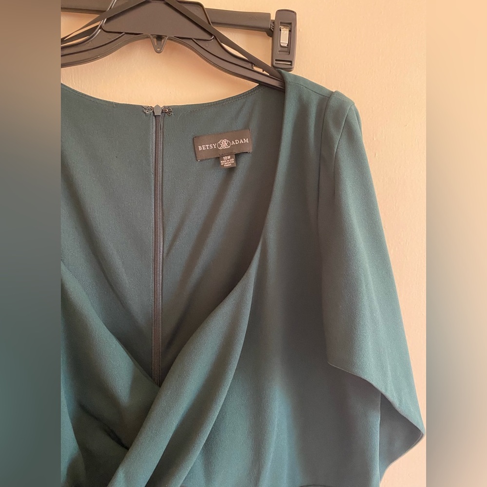 Betsy & Adam Plus Size Drape Back Sheath Dress - image 3